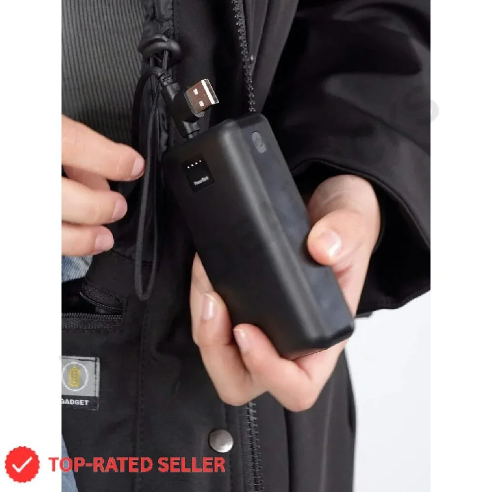 Heated Winter Coat with Detachable Hood Long Jacket Warm Tech Chic